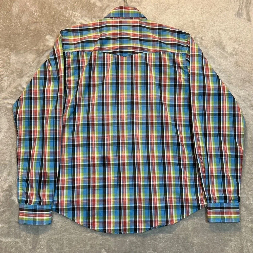 Cowboy Legend Shirt Youth Size XL Plaid‎ Long Sleeve Pearl Snap Western 4H Rodeo